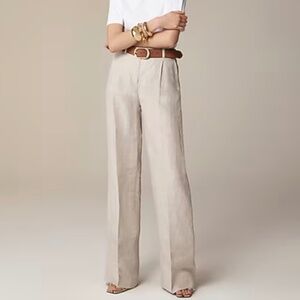 NWT J.Crew Flax Wide-leg Essential pant in linen SZ 6